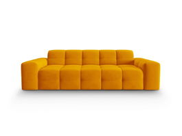 Canapea 3 locuri, Kendal, Micadoni Home, BL, 222x103x79 cm, catifea, portocaliu