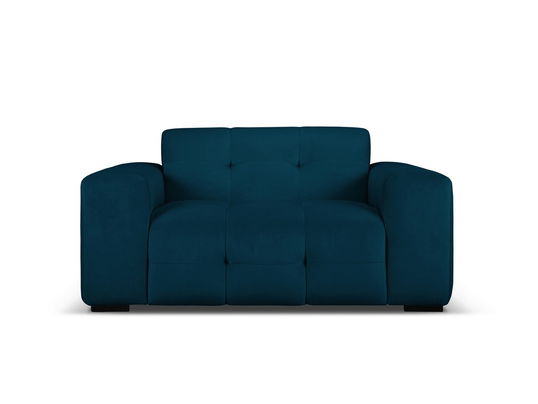 Canapea 2 locuri, Kendal, Micadoni Home, BL, 156x103x79 cm, catifea, albastru navy