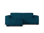 Coltar stanga 4 locuri, Kendal, Micadoni Home, BL, 256x173x79 cm, catifea, albastru navy