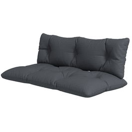 Outsunny Set de 2 Perne pentru Sezut si Spatar pentru Exterior pentru Paleti, Perne de Sezut Hidrofobe, Gri Carbune