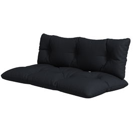 Outsunny Set de 2 Perne pentru Sezut si Spatar pentru Exterior pentru Paleti, Perne de Sezut Hidrofobe, Negru