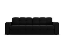 Canapea 3 locuri, Justin, Micadoni Home, BL, 202x90x72 cm, catifea, negru