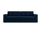 Canapea 3 locuri, Justin, Micadoni Home, BL, 202x90x72 cm, catifea, albastru regal