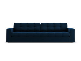 Canapea 4 locuri, Justin, Micadoni Home, BL, 227x90x72 cm, catifea, albastru regal