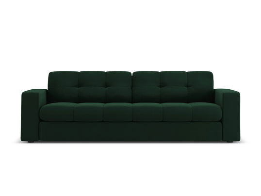 Canapea 3 locuri, Justin, Micadoni Home, BL, 202x90x72 cm, catifea, verde bottle