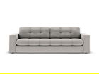 Canapea 3 locuri, Justin, Micadoni Home, BL, 202x90x72 cm, poliester, gri deschis