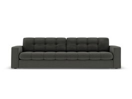 Canapea 4 locuri, Justin, Micadoni Home, BL, 227x90x72 cm, poliester, gri inchis