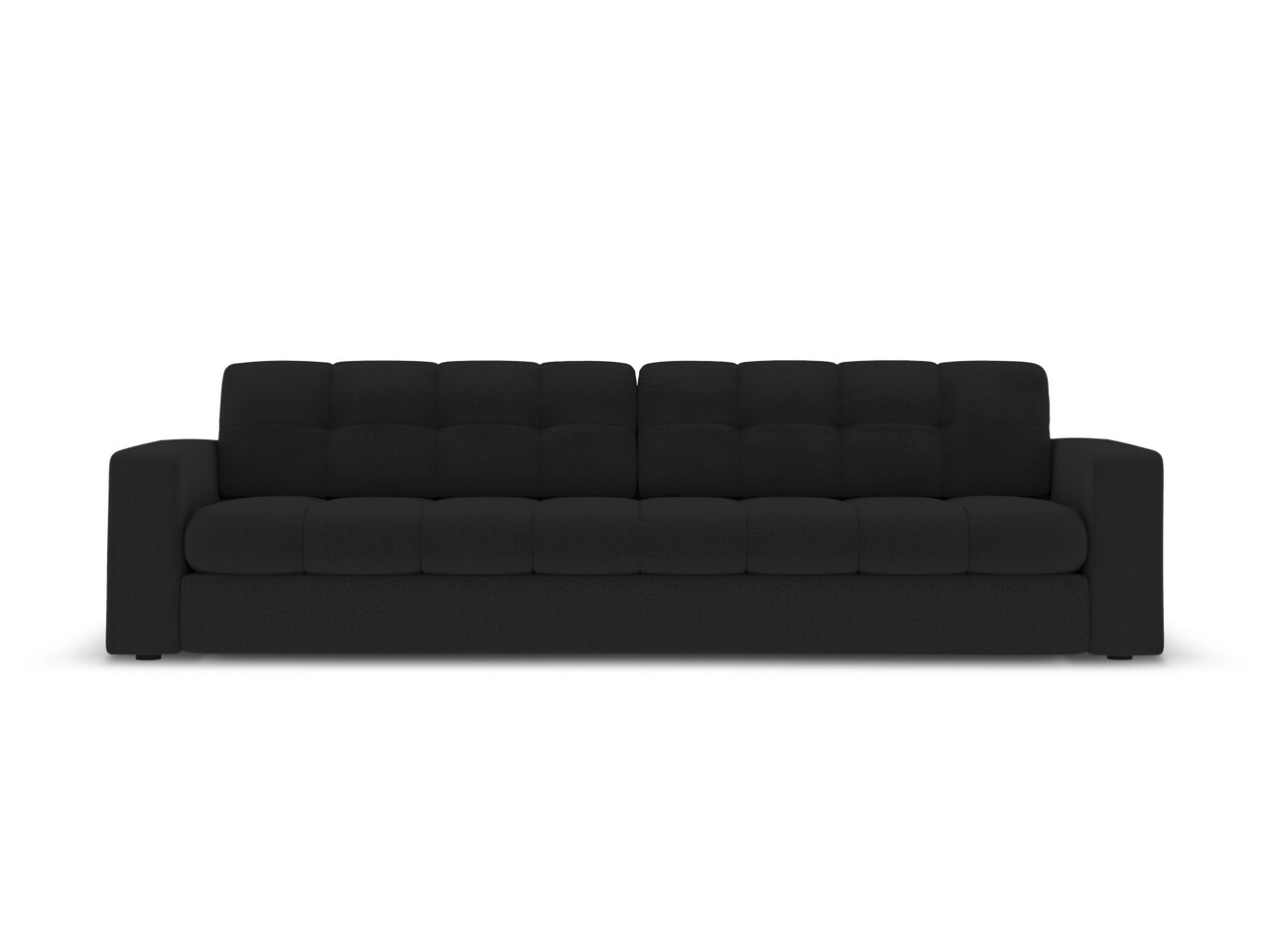 Canapea 4 locuri, Justin, Micadoni Home, BL, 227x90x72 cm, poliester, negru