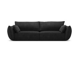 Canapea 3 locuri, Kaelle, Micadoni Home, BL, 208x100x85 cm, poliester chenille, negru