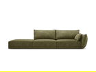 Canapea 4 locuri cotiera stanga, Kaelle, Micadoni Home, BL, 264x110x85 cm, poliester chenille, verde
