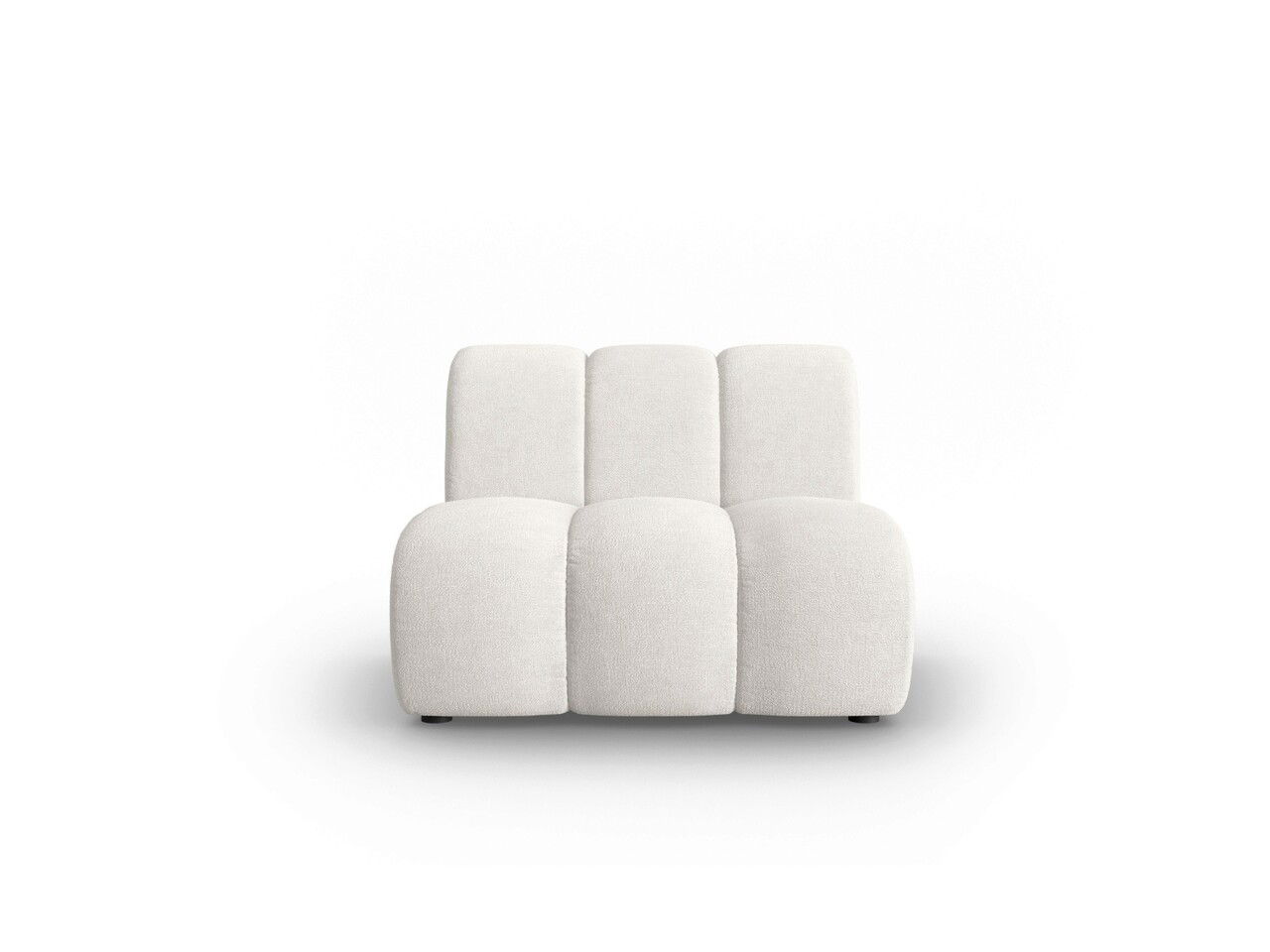 Modul canapea 1 loc fara cotiere, Lupine, Micadoni Home, BL, 90x87x70 cm, poliester chenille, alb