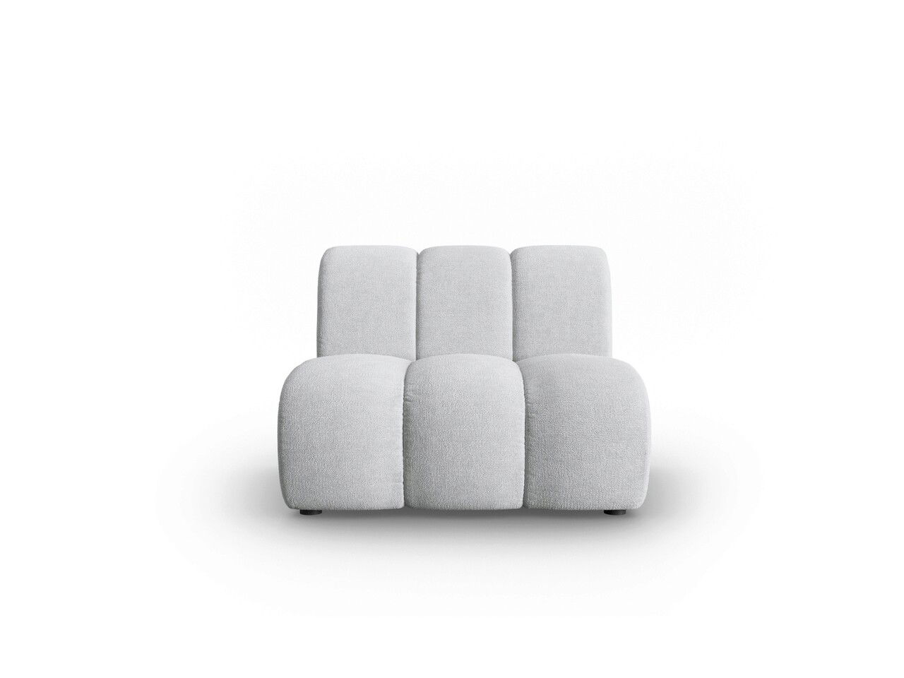 Modul canapea 1 loc fara cotiere, Lupine, Micadoni Home, BL, 90x87x70 cm, poliester chenille, gri deschis