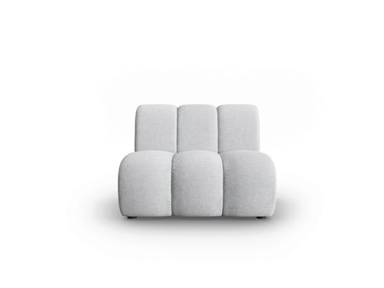 Modul canapea 1 loc fara cotiere, Lupine, Micadoni Home, BL, 90x87x70 cm, poliester chenille, gri deschis