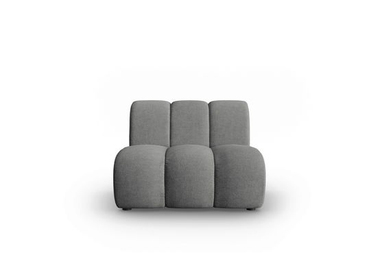 Modul canapea 1 loc fara cotiere, Lupine, Micadoni Home, BL, 90x87x70 cm, poliester chenille, gri