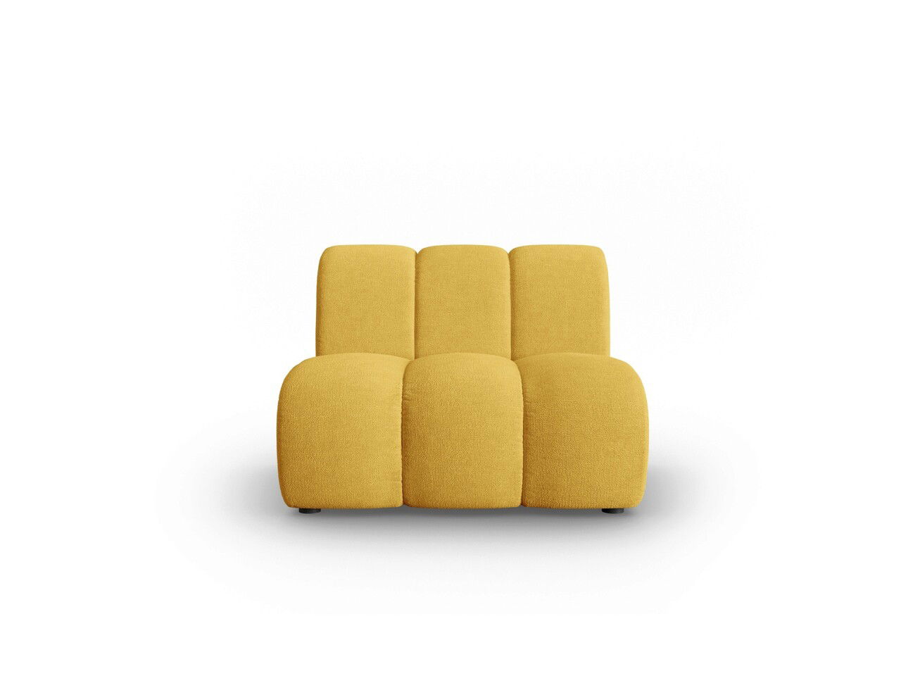 Modul canapea 1 loc fara cotiere, Lupine, Micadoni Home, BL, 90x87x70 cm, poliester chenille, galben