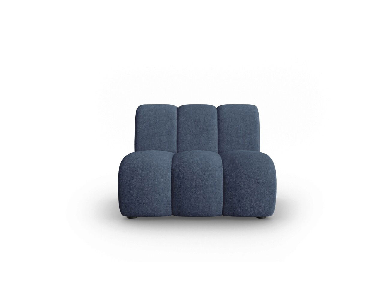 Modul canapea 1 loc fara cotiere, Lupine, Micadoni Home, BL, 90x87x70 cm, poliester chenille, albastru