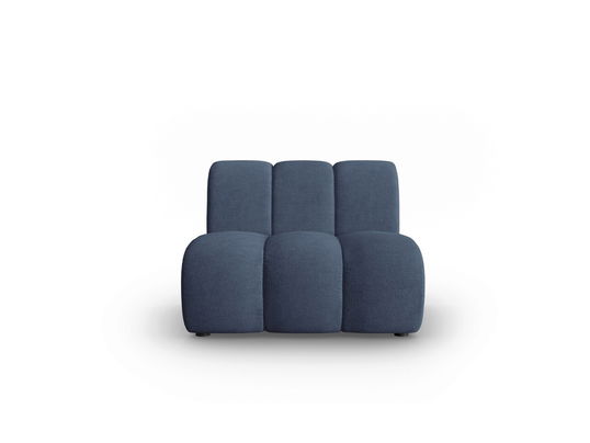 Modul canapea 1 loc fara cotiere, Lupine, Micadoni Home, BL, 90x87x70 cm, poliester chenille, albastru