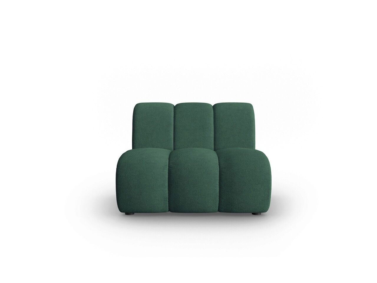 Modul canapea 1 loc fara cotiere, Lupine, Micadoni Home, BL, 90x87x70 cm, poliester chenille, verde