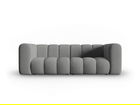 Canapea 3 locuri, Lupine, Micadoni Home, BL, 228x87x70 cm, poliester chenille, gri