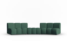 Canapea semirotunda 5 locuri, Lupine, Micadoni Home, BL, 367x118x70 cm, poliester chenille, verde