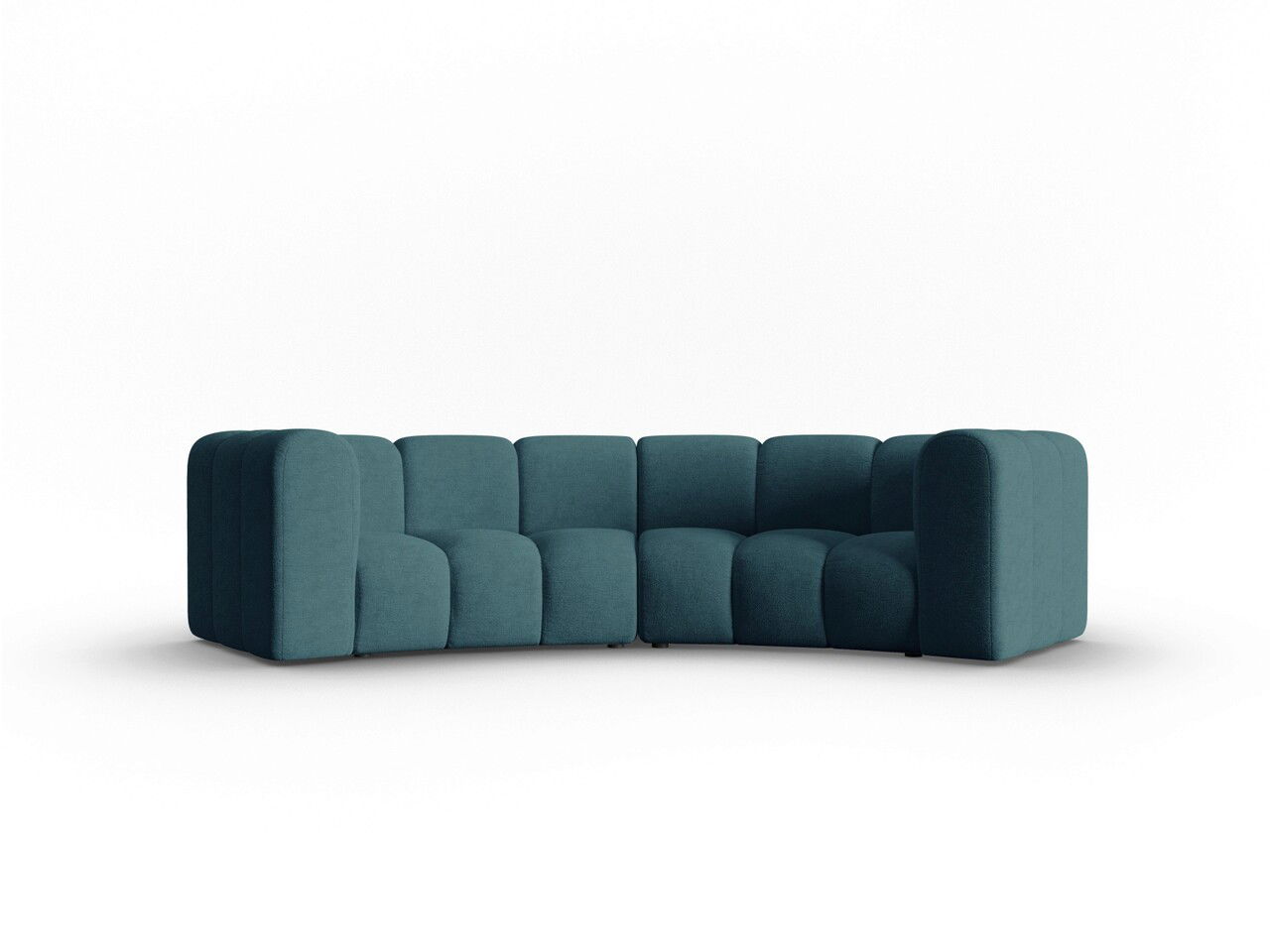 Canapea semirotunda 3 locuri, Lupine, Micadoni Home, BL, 322x135x70 cm, poliester chenille, turcoaz