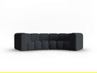 Canapea semirotunda 3 locuri, Lupine, Micadoni Home, BL, 322x135x70 cm, poliester chenille, negru