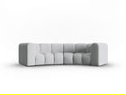 Canapea semirotunda 3 locuri, Lupine, Micadoni Home, BL, 322x135x70 cm, poliester chenille, gri deschis