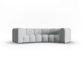 Canapea semirotunda 3 locuri, Lupine, Micadoni Home, BL, 322x135x70 cm, poliester chenille, gri deschis