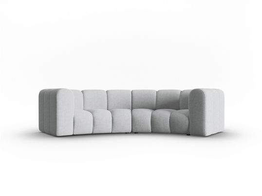 Canapea semirotunda 3 locuri, Lupine, Micadoni Home, BL, 322x135x70 cm, poliester chenille, gri deschis