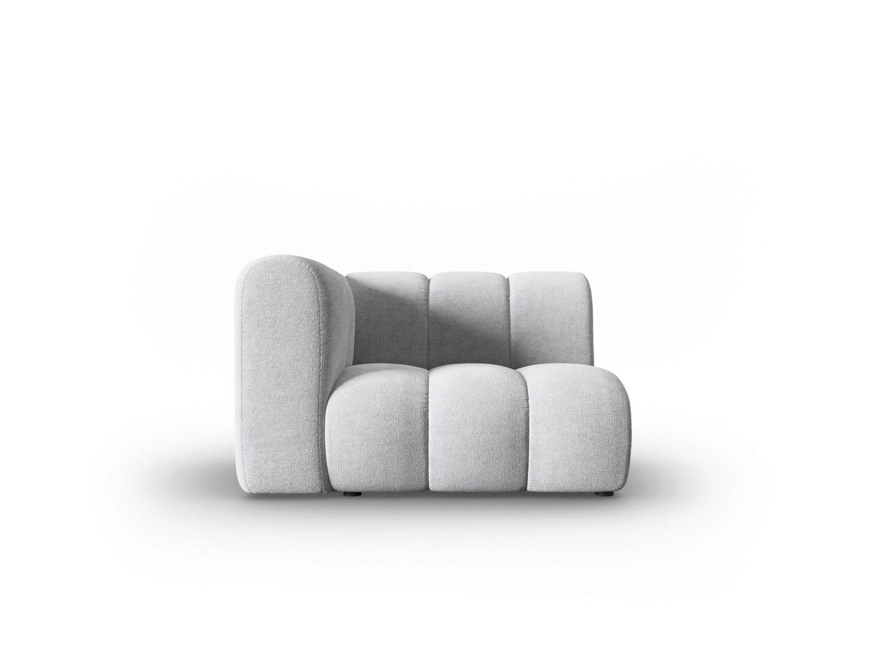 Modul canapea stanga 1 loc, Lupine, Micadoni Home, BL, 114x87x70 cm, poliester chenille, gri deschis