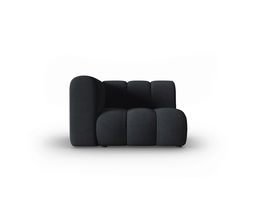 Modul canapea stanga 1 loc, Lupine, Micadoni Home, BL, 114x87x70 cm, poliester chenille, negru