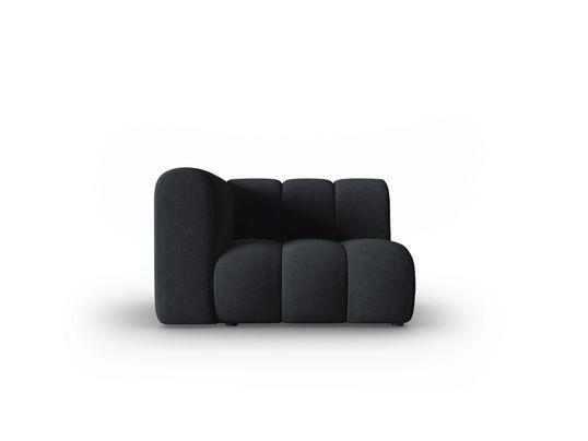 Modul canapea stanga 1 loc, Lupine, Micadoni Home, BL, 114x87x70 cm, poliester chenille, negru