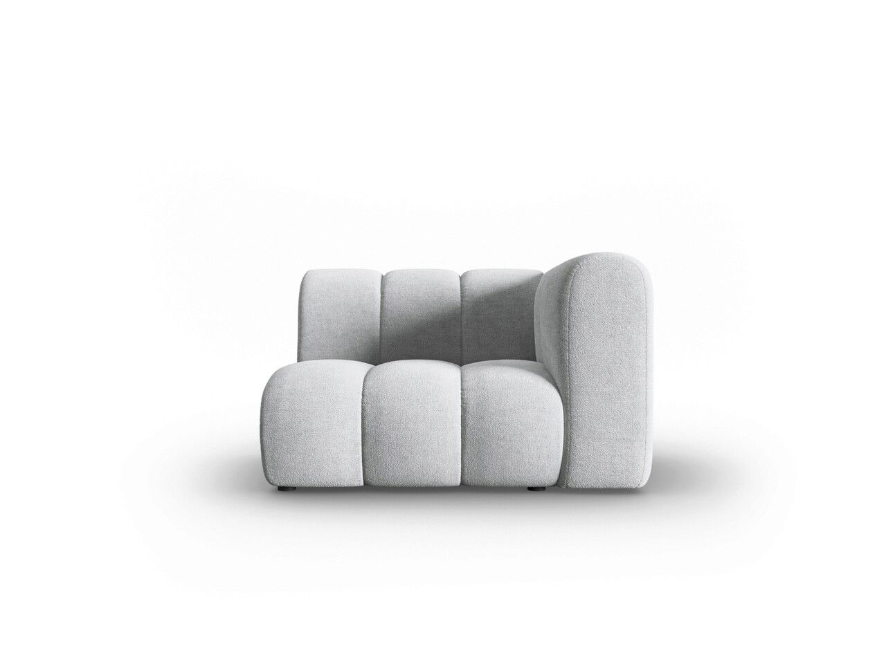 Modul canapea dreapta 1 loc, Lupine, Micadoni Home, BL, 114x87x70 cm, poliester chenille, gri deschis