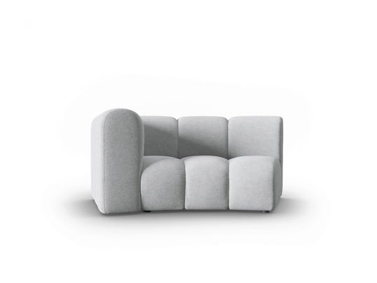 Modul canapea stanga 1.5 locuri, Lupine, Micadoni Home, BL, 171x87x70 cm, poliester chenille, gri deschis