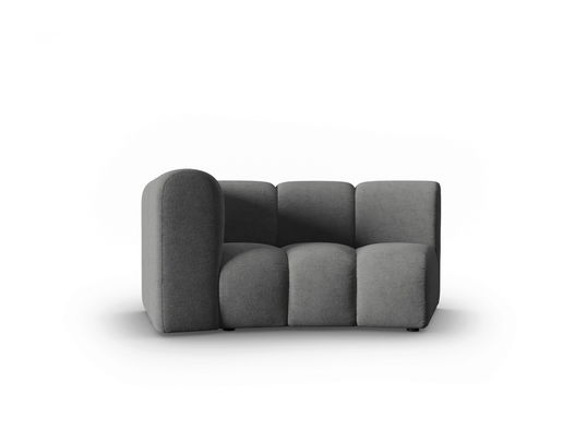 Modul canapea stanga 1.5 locuri, Lupine, Micadoni Home, BL, 171x87x70 cm, poliester chenille, gri