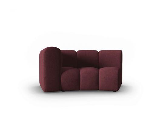 Modul canapea stanga 1.5 locuri, Lupine, Micadoni Home, BL, 171x87x70 cm, poliester chenille, bordo