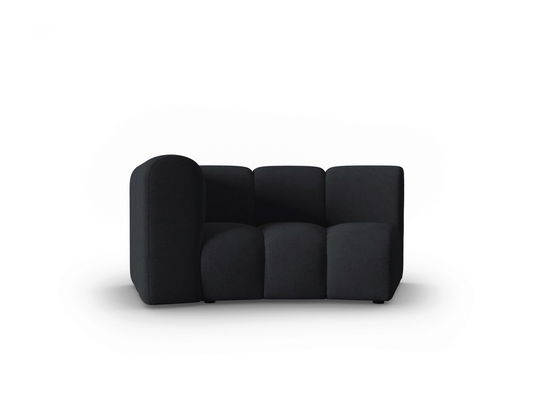 Modul canapea stanga 1.5 locuri, Lupine, Micadoni Home, BL, 171x87x70 cm, poliester chenille, negru