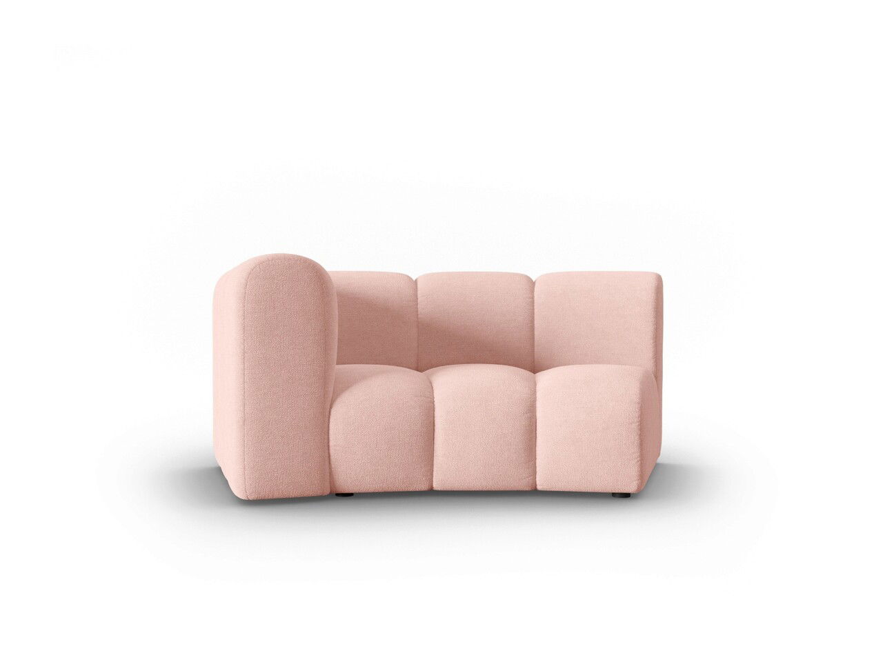 Modul canapea stanga 1.5 locuri, Lupine, Micadoni Home, BL, 171x87x70 cm, poliester chenille, roz