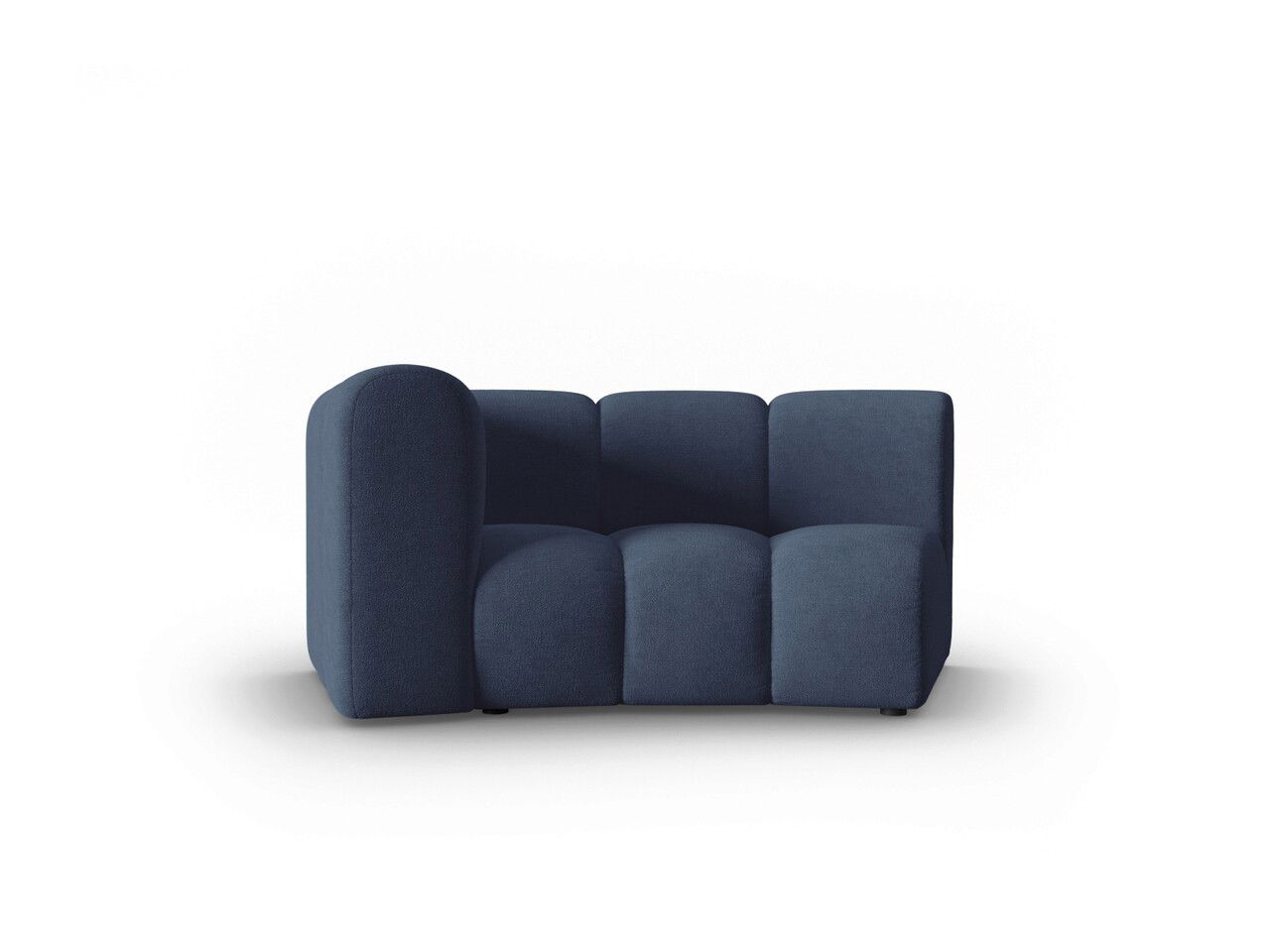 Modul canapea stanga 1.5 locuri, Lupine, Micadoni Home, BL, 171x87x70 cm, poliester chenille, albastru