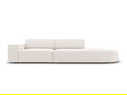 Canapea 3 locuri cotiera dreapta, Jodie, Micadoni Home, BL, forma rotunjita, 262x102x70 cm, poliester, bej deschis