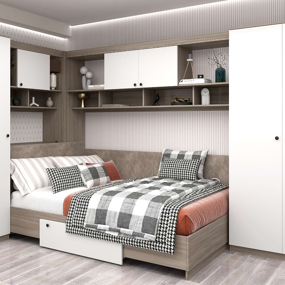 Dormitor colt ALESSIO 4, Oak, Alb