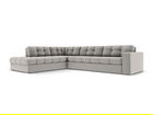 Coltar stanga 5 locuri, Justin, Micadoni Home, BL, 236x199x72 cm, poliester, gri deschis
