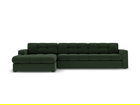 Coltar stanga 4 locuri, Justin, Micadoni Home, BL, 236x160x72 cm, poliester, verde inchis