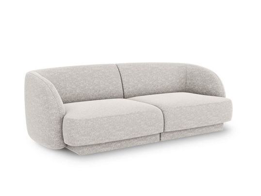 Canapea 2 locuri, Miley, Micadoni Home, BL, 184x85x74 cm, poliester chenille, gri deschis