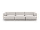 Canapea 3 locuri, Miley, Micadoni Home, BL, 259x85x74 cm, poliester chenille, gri deschis