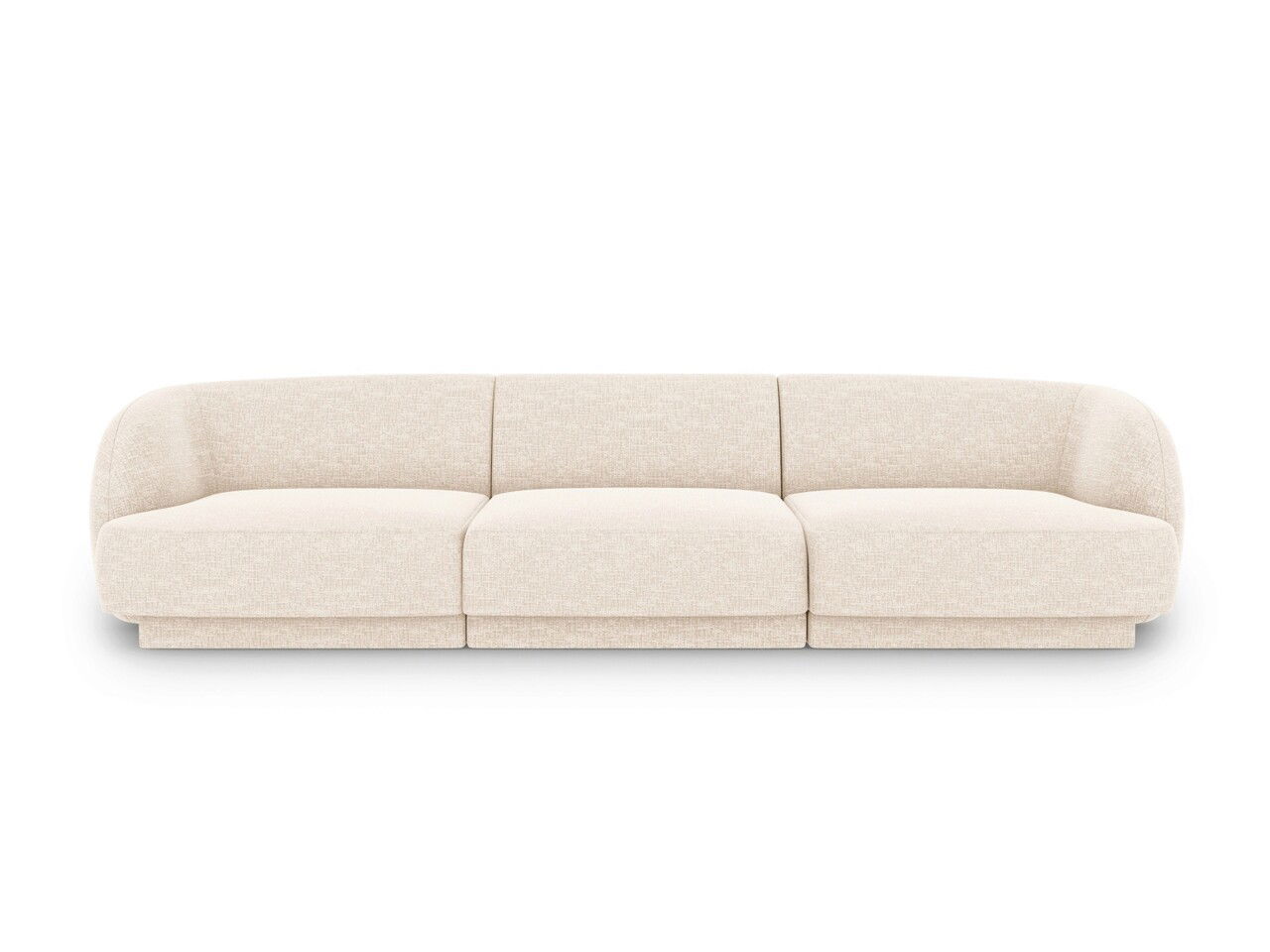 Canapea 3 locuri, Miley, Micadoni Home, BL, 259x85x74 cm, poliester chenille, bej deschis