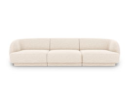 Canapea 3 locuri, Miley, Micadoni Home, BL, 259x85x74 cm, poliester chenille, bej deschis