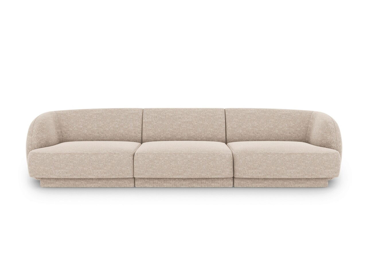 Canapea 3 locuri, Miley, Micadoni Home, BL, 259x85x74 cm, poliester chenille, bej