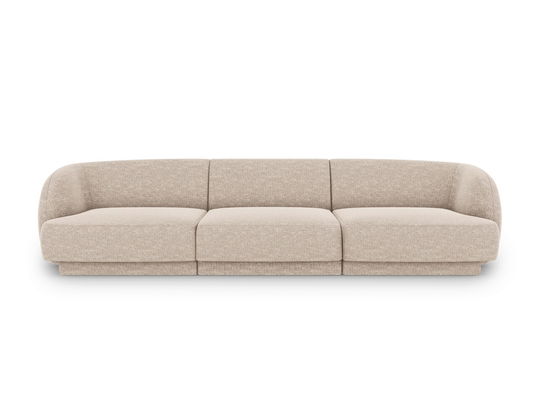 Canapea 3 locuri, Miley, Micadoni Home, BL, 259x85x74 cm, poliester chenille, bej