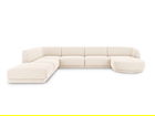 Coltar panoramic stanga 6 locuri, Miley, Micadoni Home, BL, 327x245x74 cm, poliester chenille, bej deschis